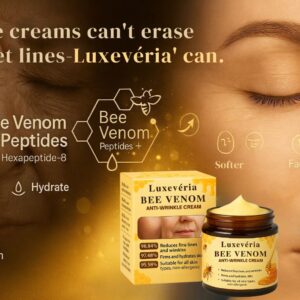 Luxevéria BEE VENOM ANTI-WRINKLE CREAM wide-mouth cosmetic jar with smooth rich cream texture