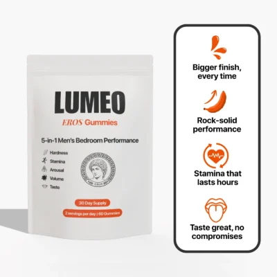 Lumeo® Eros Gummies in a compact dietary supplement bottle