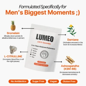 Lumeo® Eros Gummies used as part of a daily men’s wellness routine