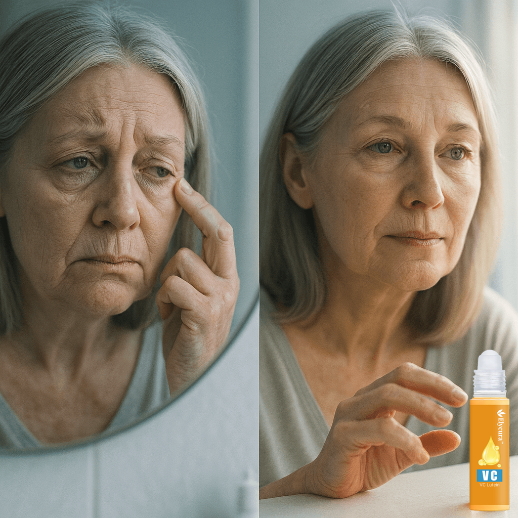 Elycura™ VC Lutein Eye Essence Oil featuring Vitamin C, Lutein, and botanical extracts
