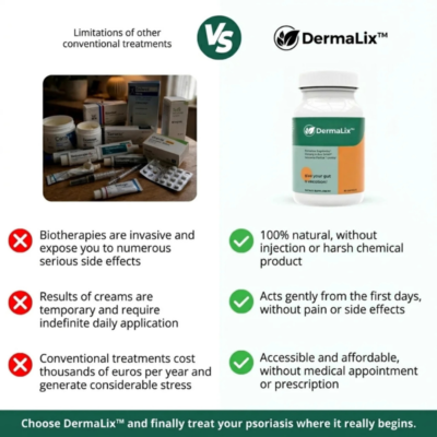 Dermalix Gut Health Digestive Supplement bottle with slim daily capsules