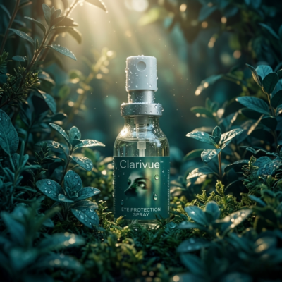 Clarivue Eye Protection Spray applied to clean skin around the eye area