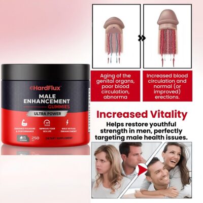 HardFlux™ Male Enhancement Gummies presented in a soft chewable gummy format