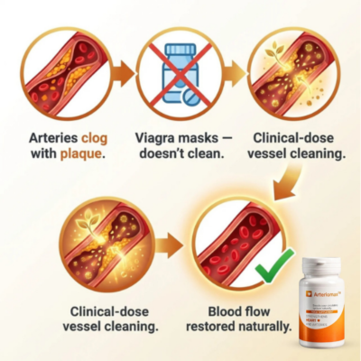 Arteriomax™ Food Supplement presented in a travel-friendly tablet bottle format