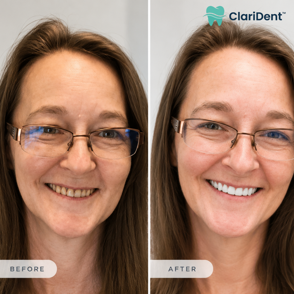 ClariDent™ Thermoplastic Denture Adhesive featuring a body-temperature moldable paste