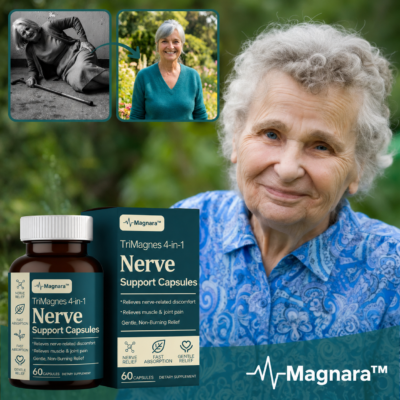 Magnara™ TriMagnes 4-in-1 Nerve Support Capsules in a 60-capsule amber glass bottle