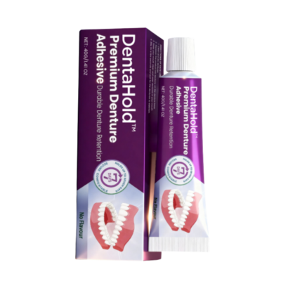 DentaHold Premium Denture Adhesive with cellulose and menthol