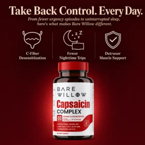 Bare Willow Capsaicin Complex with CoQ10, Turmeric, Beetroot Powder, and botanical ingredients