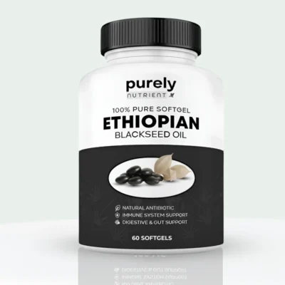 Purely Nutrient Ethiopian Black Seed Oil in easy-to-swallow softgels