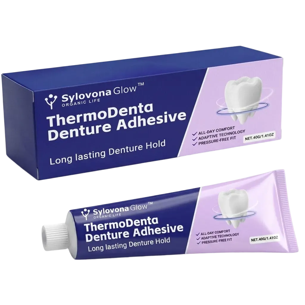 Sylovona Glow™ ThermoDenta Denture Adhesive long lasting denture adhesive squeeze tube
