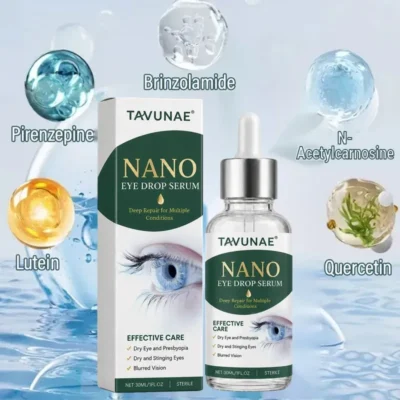 Tavunae Nano Eye Drop Serum in a compact dropper bottle