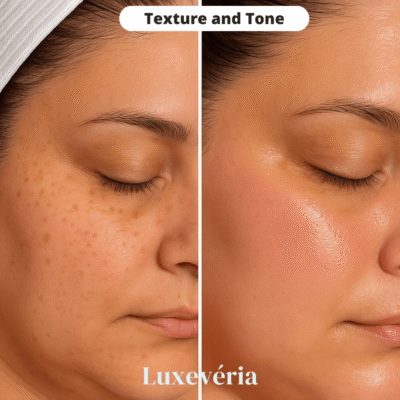 Luxevéria® Collagen Wrinkle Removal Solution prepared at home during an evening face care routine