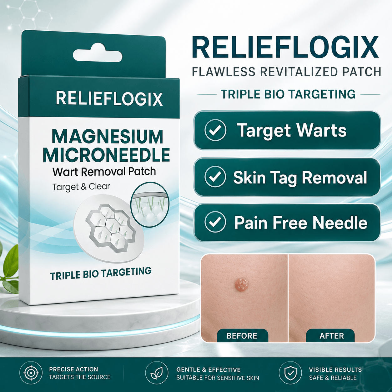 Relieflogix Magnesium Microneedle Wart Removal Patch