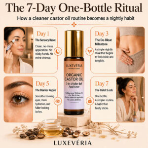 Luxevéria Organic Castor Oil 3-in-1 Roller Ball Applicator