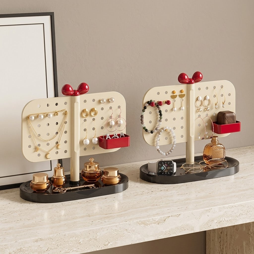 Creative Cream Style Desktop Pegboard Organizer