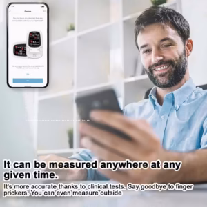 Tiworld™ Smart Health Monitor connected to a smartphone through Bluetooth