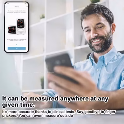 Tiworld™ Smart Health Monitor connected to a smartphone through Bluetooth