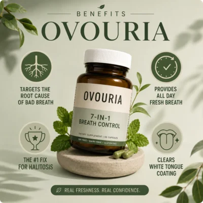 Ovouria 7-in-1 Breath Control-Advanced Bad Breath Formula with probiotics and digestive enzymes