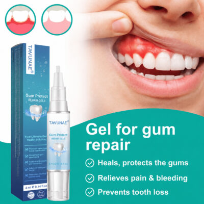 Tavunae® Teeth Repair Gel applied to a toothbrush