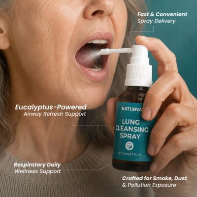 Naturva™ Lung Cleansing Spray featuring Eucalyptus, Peppermint, Licorice Root, and Calendula