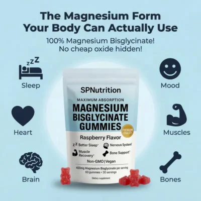 SPNutrition Magnesium Bisglycinate Gummies in a travel-friendly bottle