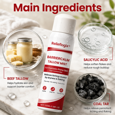 Relieflogix® BarrierCalm Tallow Mist bottle with fine mist spray