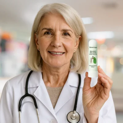 Balanlogy Balance Wellness Nasal Inhaler with compact body and minimalist outer packaging