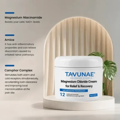 Tavunae Magnesium Chloride Cream Relief Recovery jar