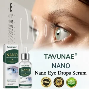 Tavunae Nano Eye Drop Serum in a compact dropper bottle
