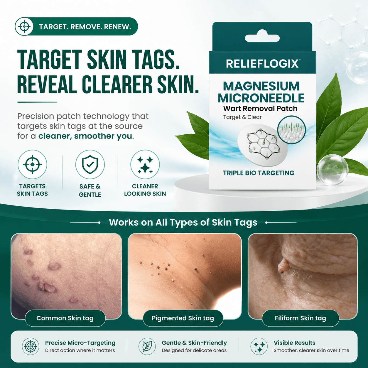 Relieflogix magnesium microneedle skin patch