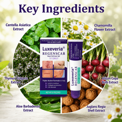 Luxevéria® ReGenScar Stem Cell Scar Gel with a clear texture