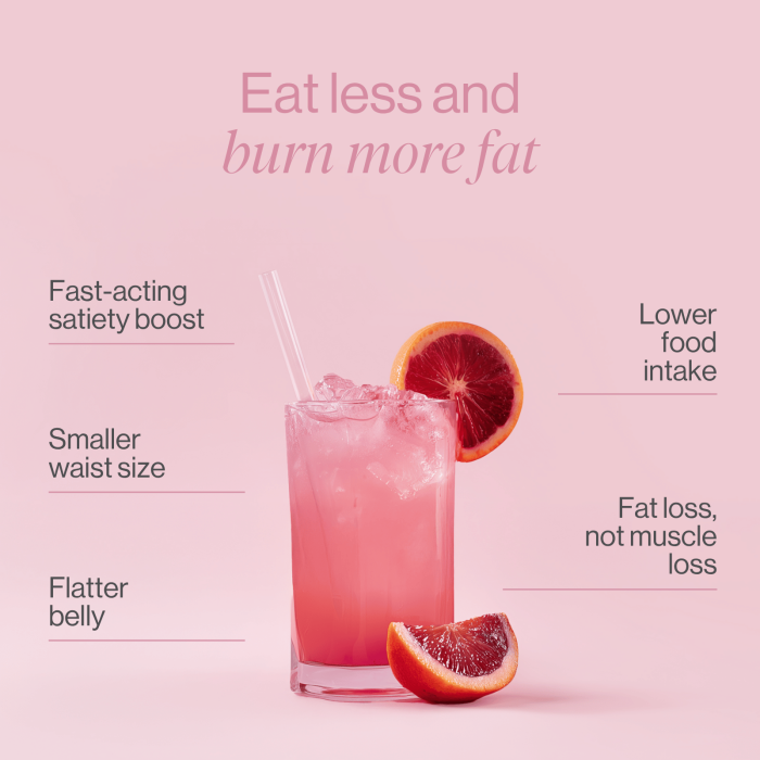 Luxevéria GLP-1 Weight Loss Powder Drink Mix with measuring scoop