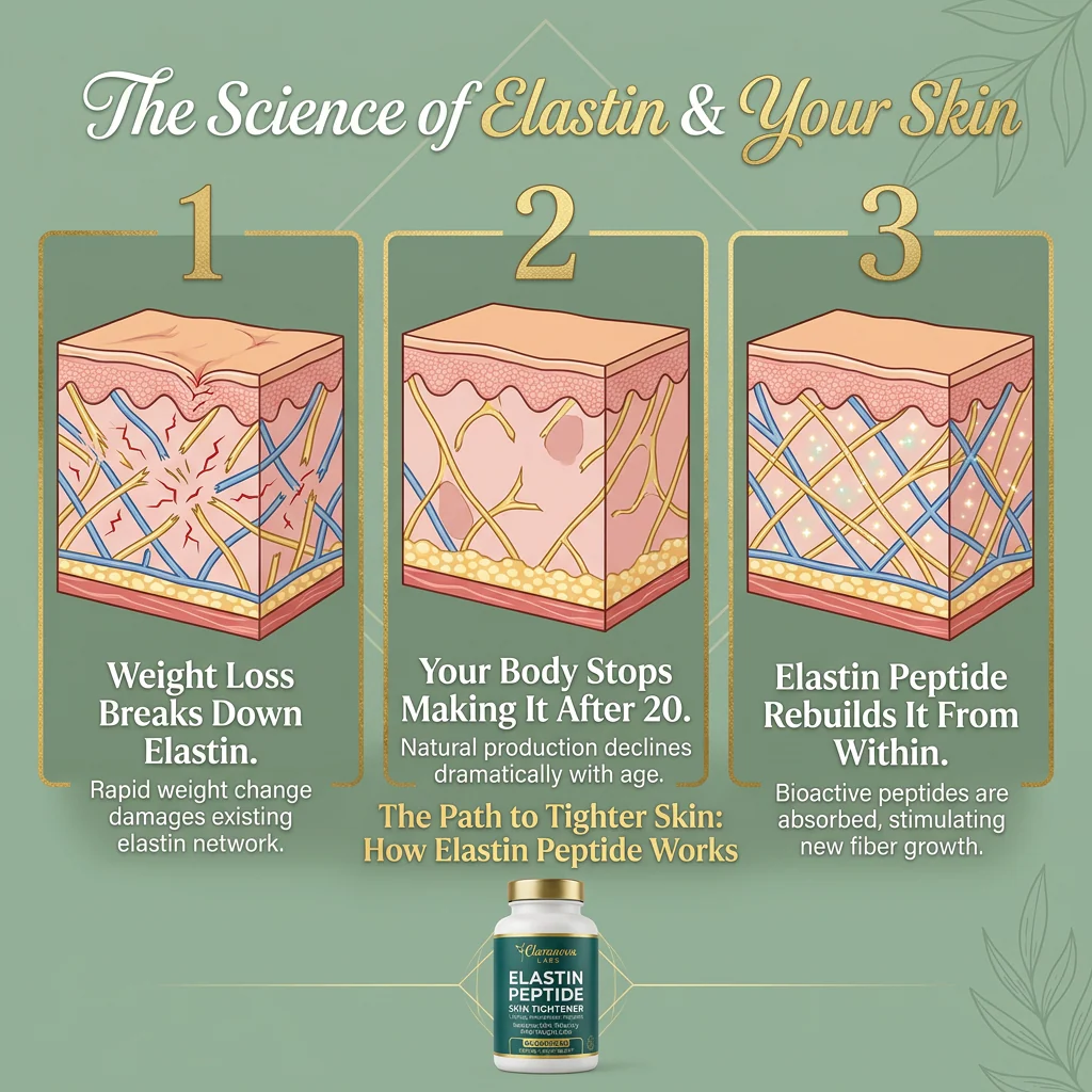 Claranova Labs Elastin Peptide Skin Tightener marine elastin peptide dietary supplement bottle