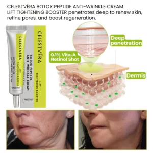 Celestvéra Botox Peptide Anti-Wrinkle Cream applied gently to the face and neck