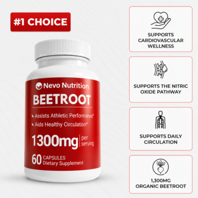 Organic beetroot capsules with 1300mg per serving