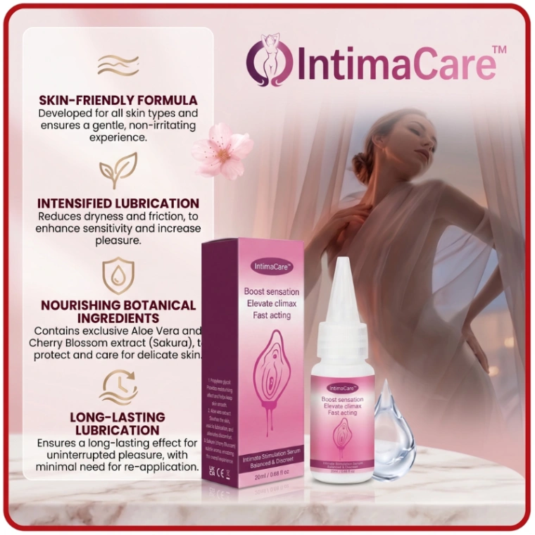 IntimaCare™ Intimate Stimulation Serum in a 20ml precision tip applicator bottle