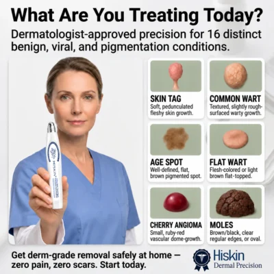 HISKIN® Botanical 7-Day Skin Tag & Spot Precision Care Rollpen with willow bark and tea tree oil