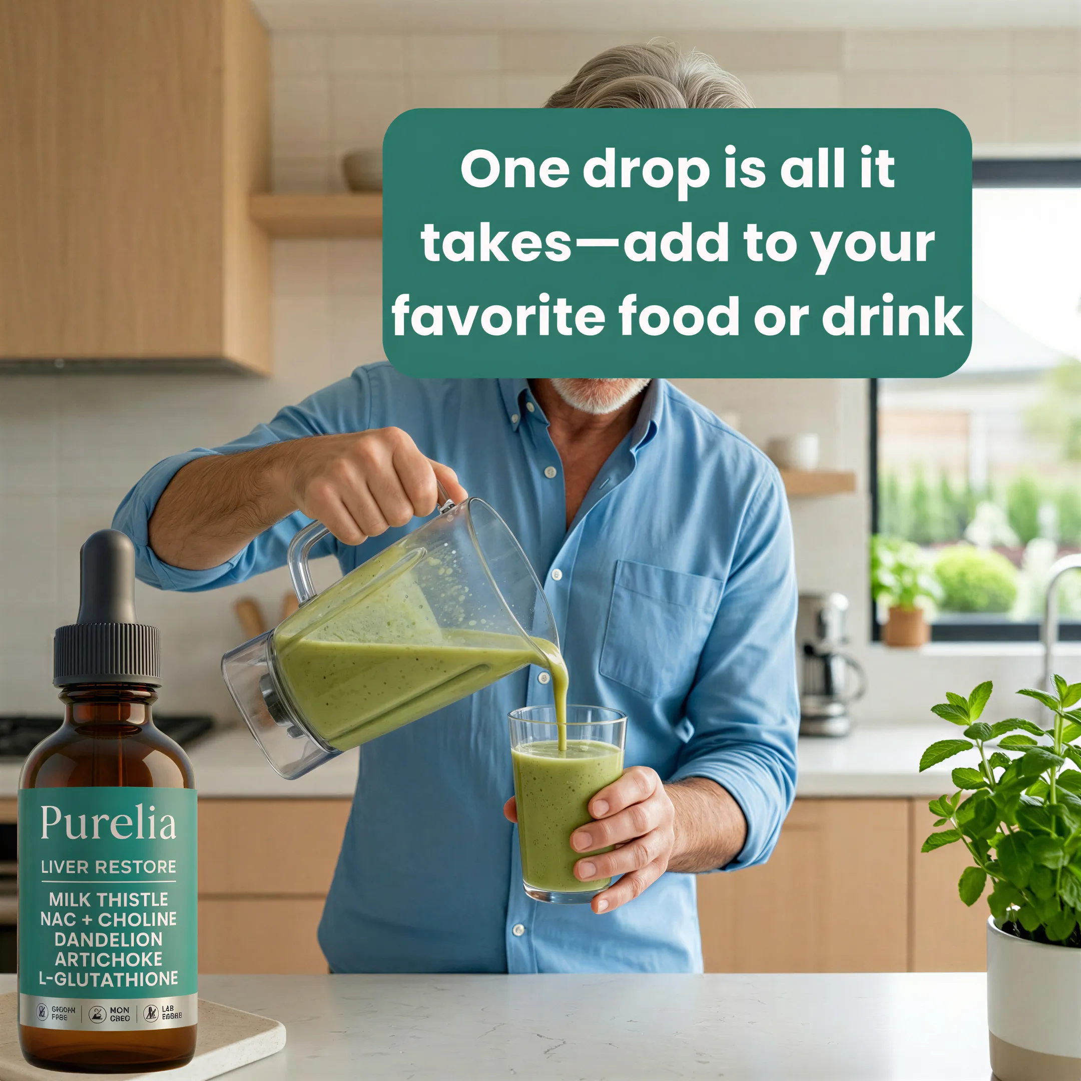 Purelia Liver Restore with milk thistle, NAC, and L-glutathione