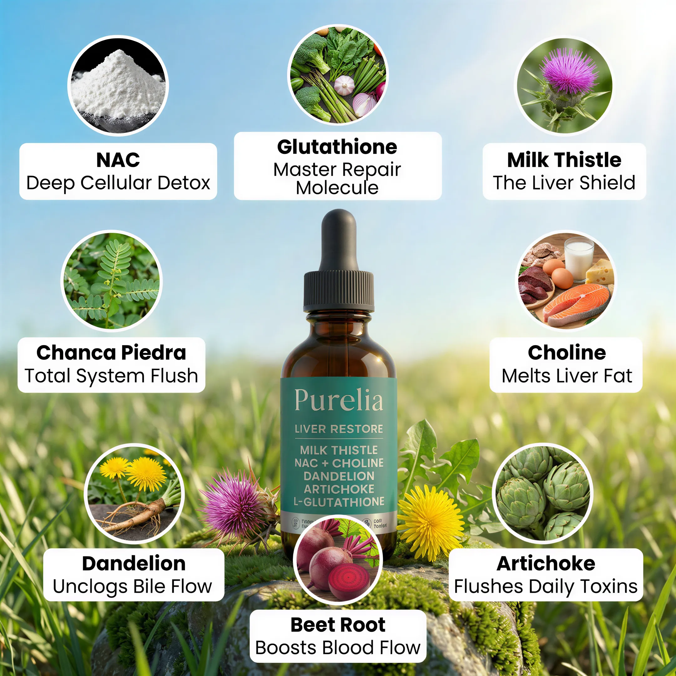 Purelia liquid liver support supplement