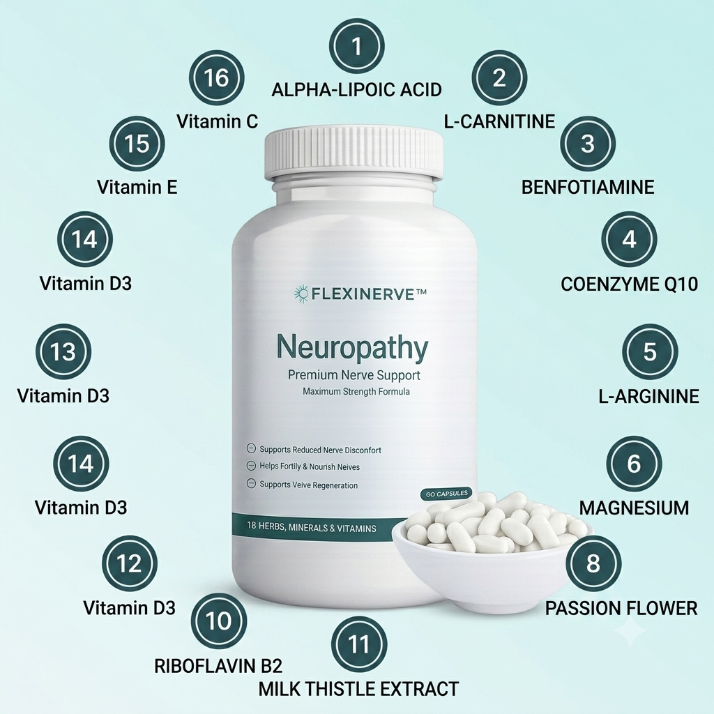 FLEXINERVE™ Neuropathy Premium Nerve Support with alpha-lipoic acid and L-carnitine