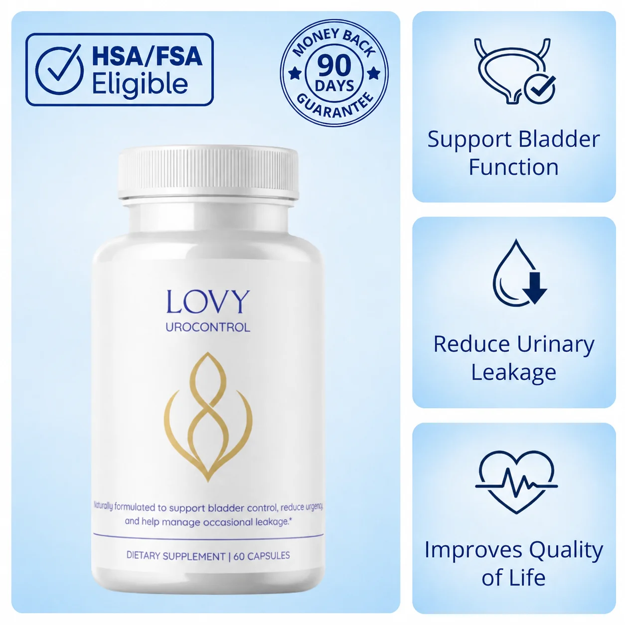 Lovy UroControl daily bladder support supplement