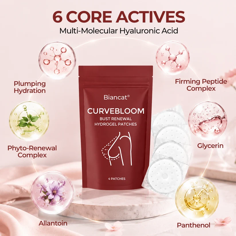 Biancat® CurveBloom Bust Renewal Hydrogel Patches with hyaluronic acid and peptides