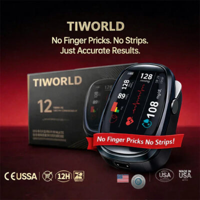 TIWORLD 12-in-1 Smart Health & Vitals Monitoring Device with optical sensor and color display