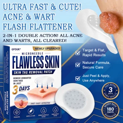GFOUK Microneedle Flawless Skin Tag Removal Patch with hydrocolloid material