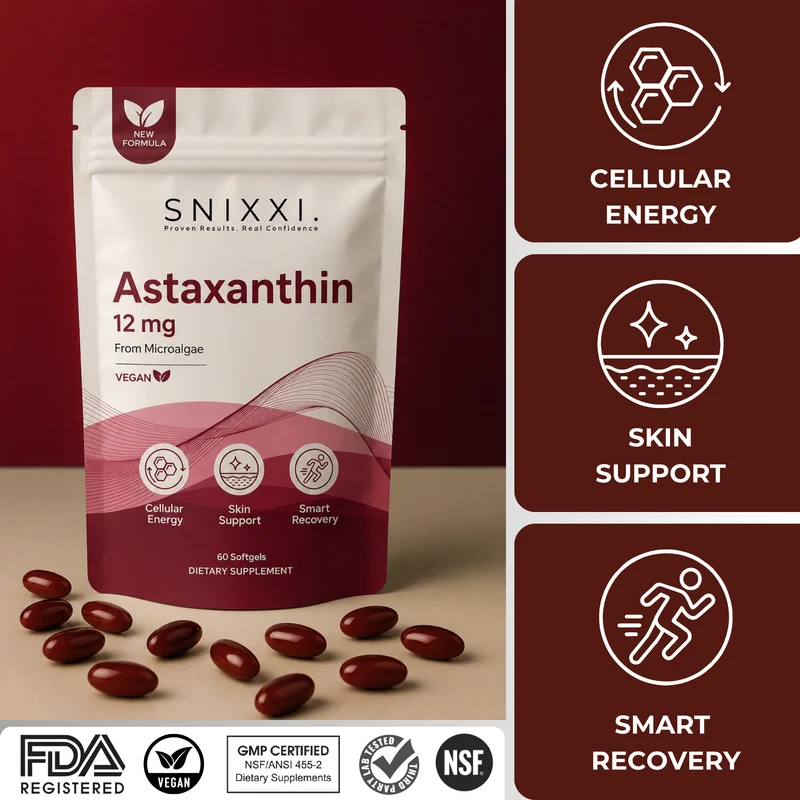 SNIXXI. Astaxanthin 12 mg for daily supplement use