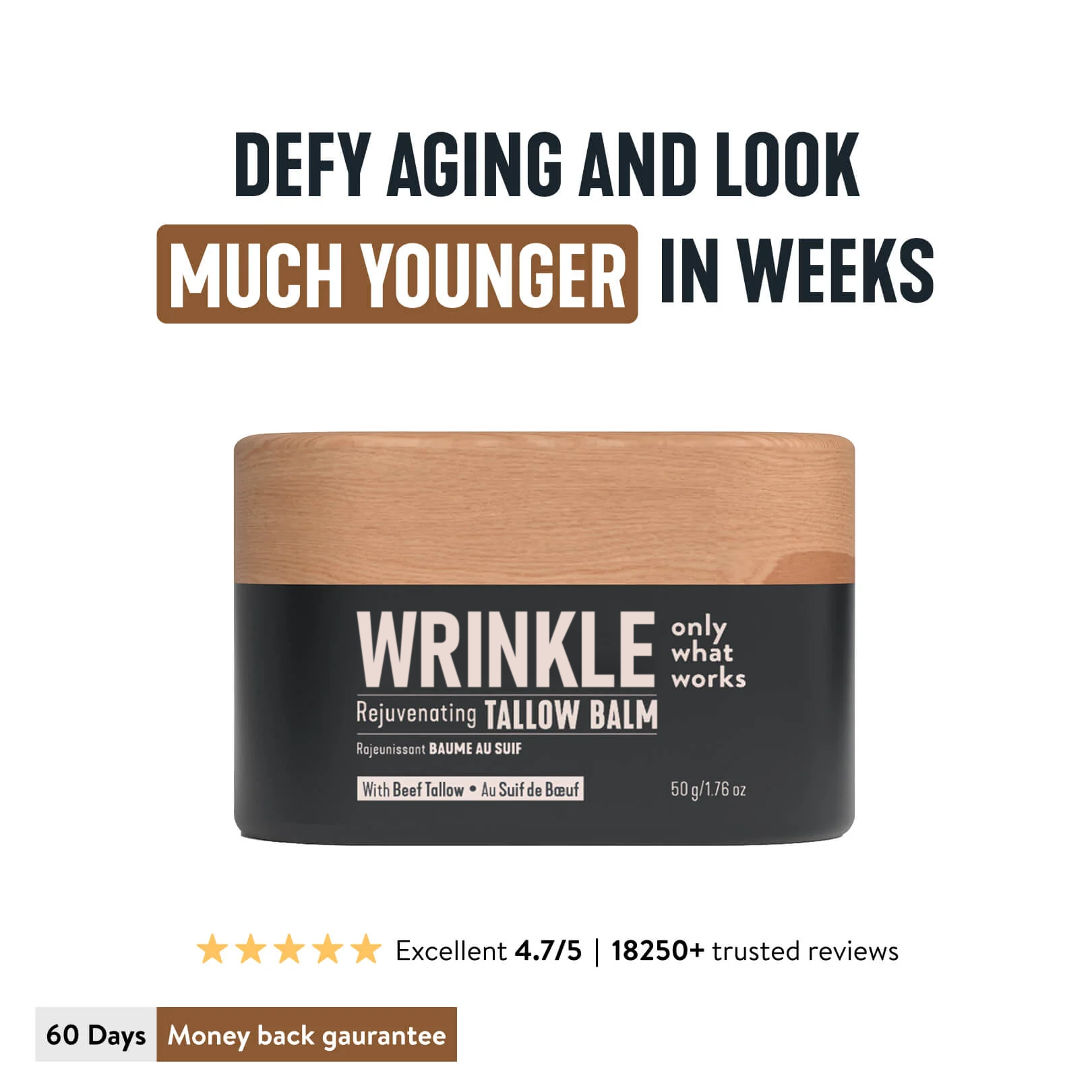 Tryskintle Wrinkle Defense Tallow Balm
