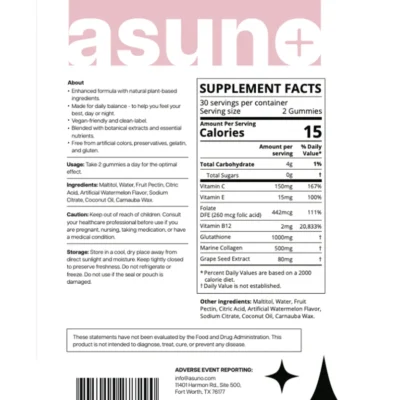 asuno+ Skin Brightening Gummies for daily wellness