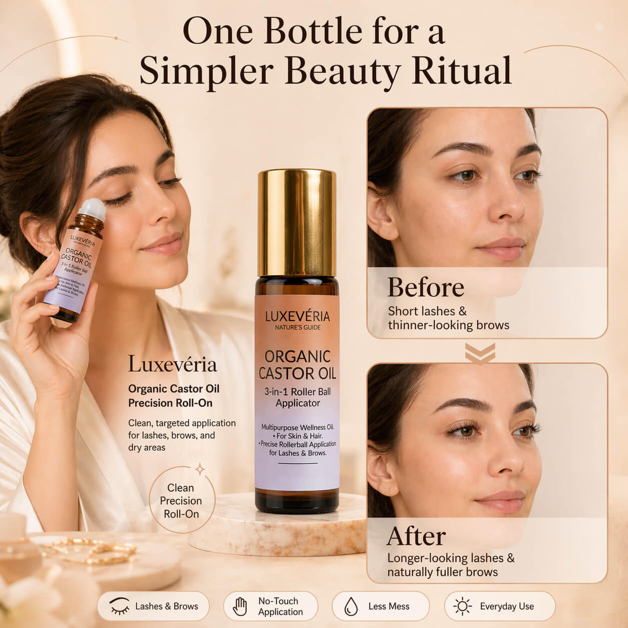 Luxevéria organic castor oil rollerball