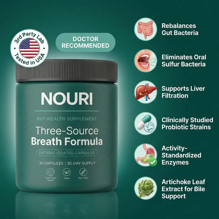 NOURI Three-Source Breath Formula with zinc gluconate