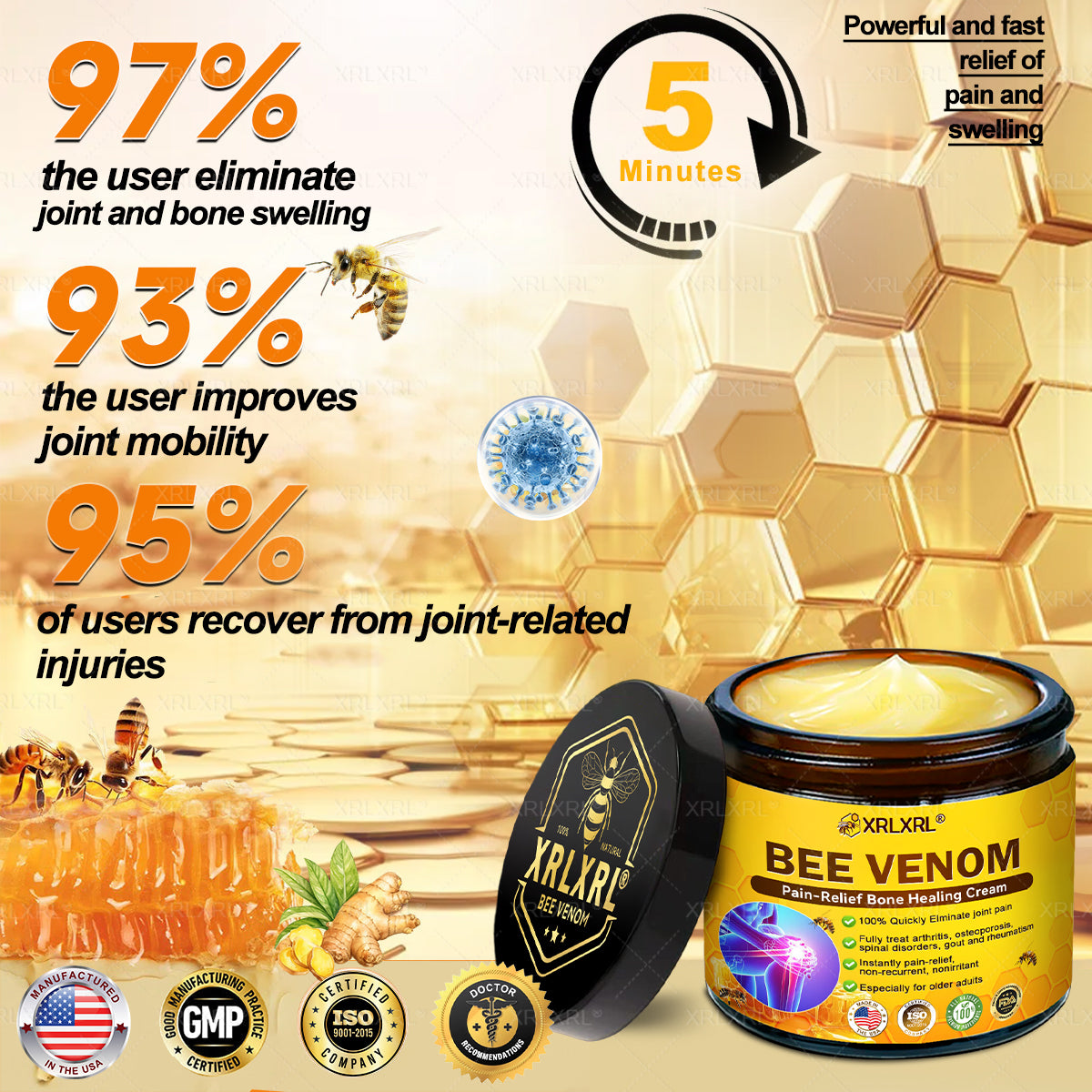 XRLXRL Bee Venom Pain-Relief Bone Healing Cream